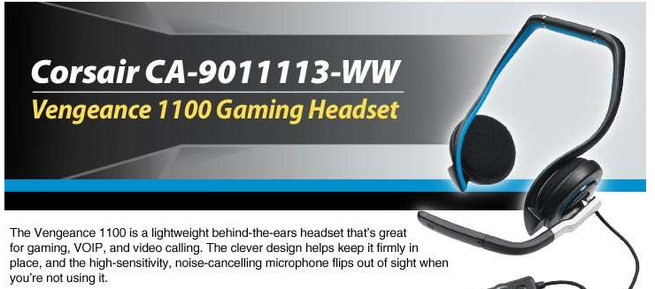 Corsair Vengeance 1100 Gaming Headset 10 After Rebate