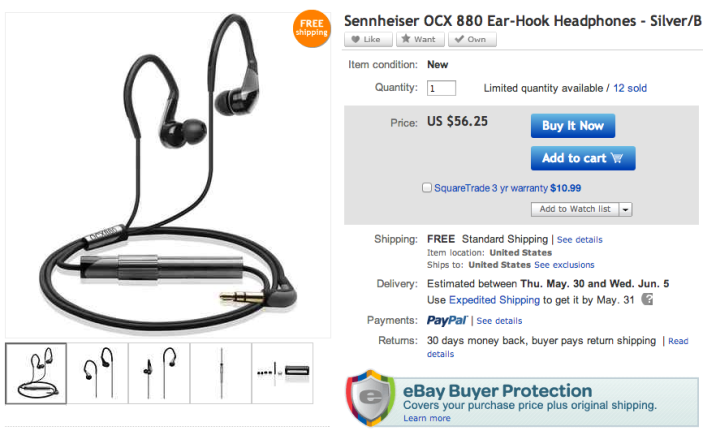 Sennheiser OCX 880 Black Ear-Hook Headphones-02