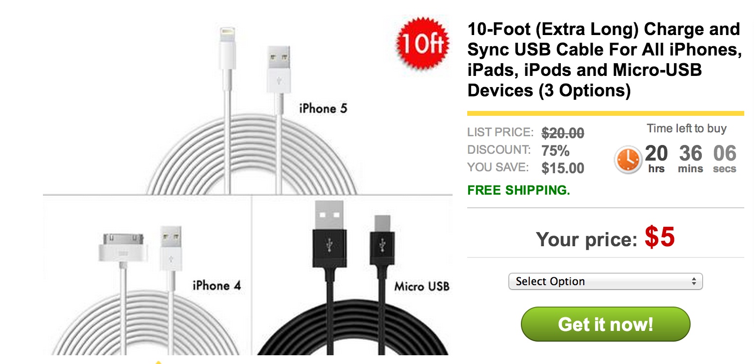 10-foot-lightning-microusb-30-pin-sale-deal-discount