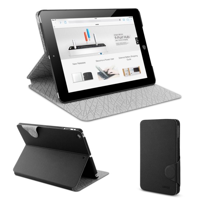 Anker® Color Palette Series Ultra Slim Case with Multi Angle Stand for iPad Air - Synthetic Leather Folio Case Smart Cover for Apple iPad 5th gen : iPad 5 Tablet - with Auto Sleep : Wake function