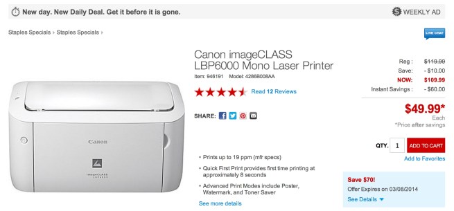 Canon-imageCLASS-LBP6000-Compact-Laser-Printer-at-Staples