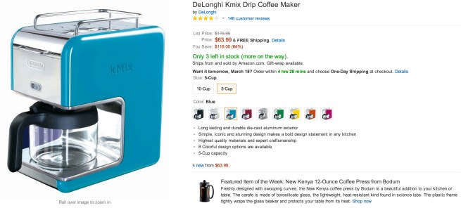 DeLonghi Kmix Drip Coffee Maker