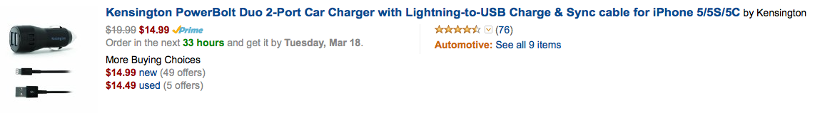 kensington-lightning-usb-charger-amazon-deal