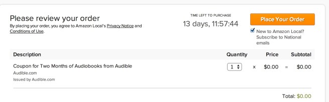 Audible Free Coupon Two months of audiobooks