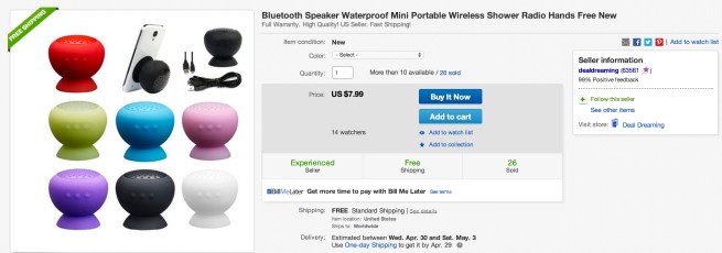 Bluetooth Speaker Waterproof Mini Portable Wireless Shower Radio Hands Free shower