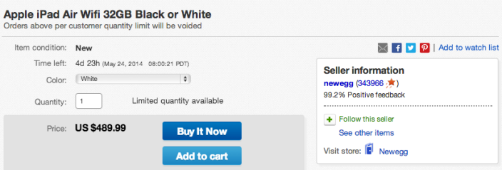 Apple iPad Air Wifi 32GB Black or White-sale-ebay-01