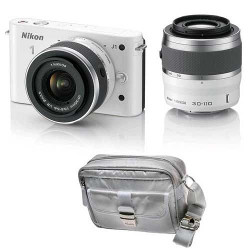 Nikon 1 J1 DSLR with 10-30mm VR, 30-110mm VR Lenses and Nikon Case