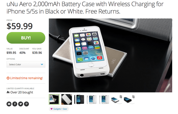 uNu Aero 2,000mAh iPhone 5:5s battery case with wireless charging pad-sale-03