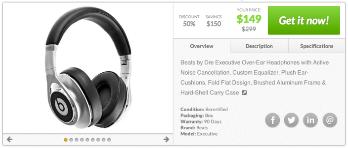 Beats Executive Over-Ear Headphones in Silver-sale-01