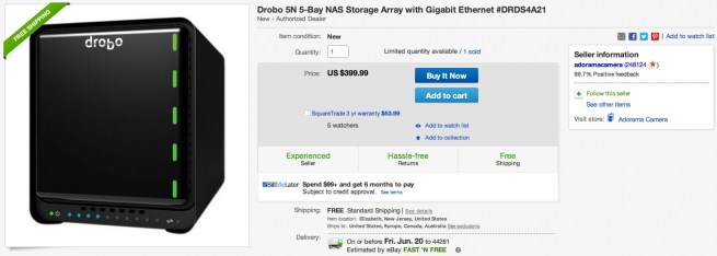 Drobo 5N 5-Bay NAS Storage Array with Gigabit Ethernet
