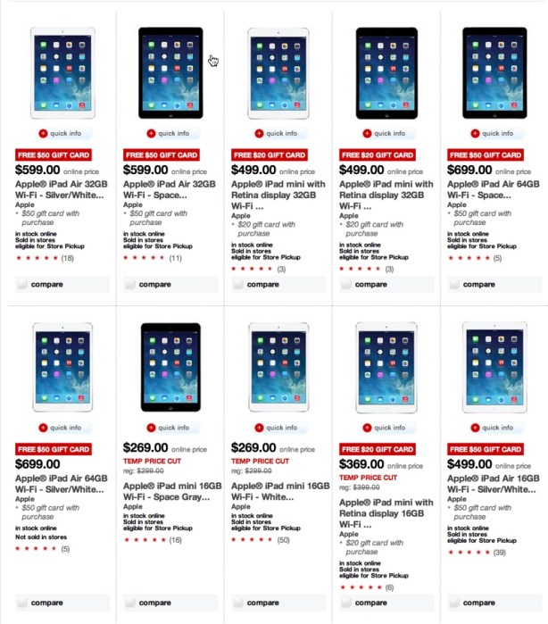 Free gift card with iPad purchase at Target