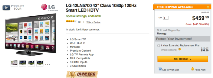 LG Electronics 42-Inch 1080p, 120Hz LED-LCD HDTV (42LN5700, 2013 Model)-sale-01