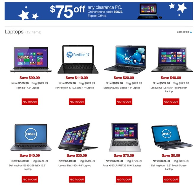$75 off Laptops Desktops Staples