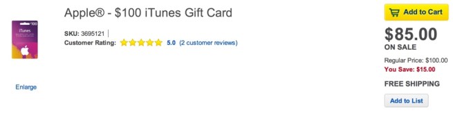 Apple® - $100 iTunes Gift Card