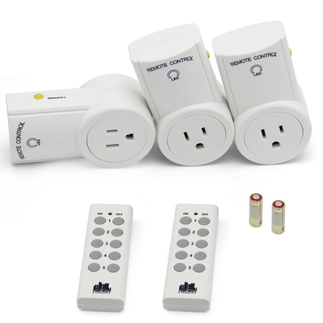 Etekcity® 3 Pack Wireless Remote Controlled Outlet Socket with 2 remotes, auto-programmable, 100ft range, great for immobile (Battery included)