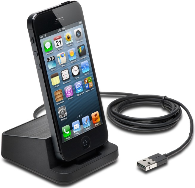 Kensington AbsolutePower iPhone 5:5s USB:AC Wall 1 Amp Charger & Sync Dock Stand