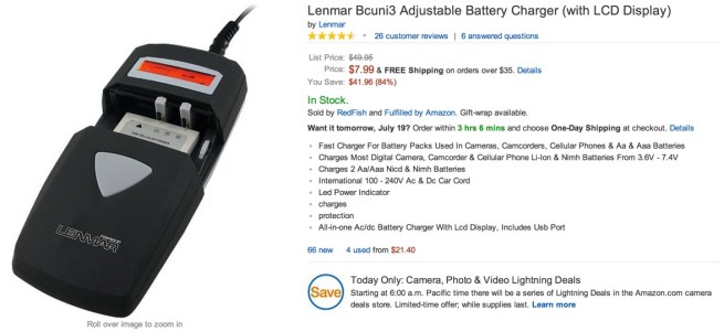 Lenmar Bcuni3 Adjustable Battery Charger (with LCD Display)