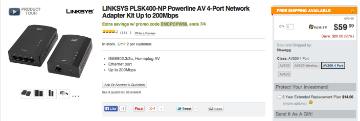 LINKSYS PLSK400-NP Powerline AV 4-Port Network Adapter Kit Up to 200Mbps-sale-01