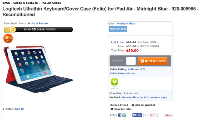 Logitech Ultrathin Keyboard Folio for iPad Air in Midnight Navy-sale-05
