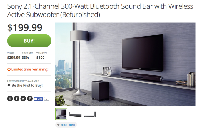 Sony 2.1-Channel 300-Watt Bluetooth Sound Bar with Wireless active subwoofer (HT-CT260H)-sale-03