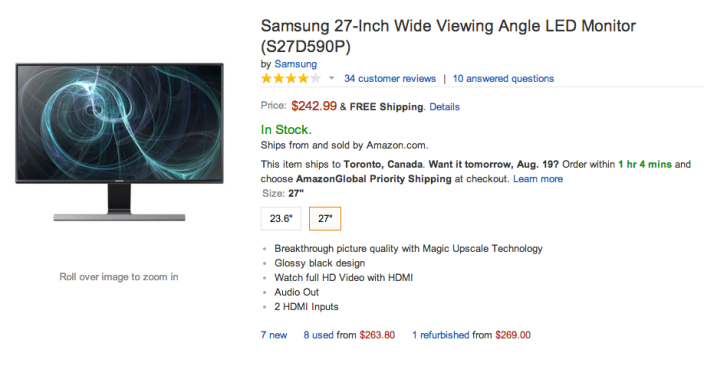 27-Inch Samsung Wide Viewing Angle LED Monitor (S27D590)-sale-Amazon-02