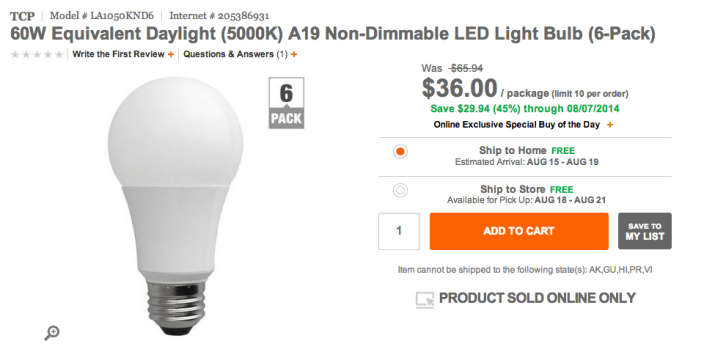 60W (5000K) A19 Non-Dimmable LED Light Bulbs-SALE-01