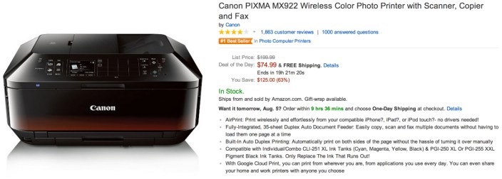 Canon PIXMA MX922 Wireless Color Photo Printer with Scanner