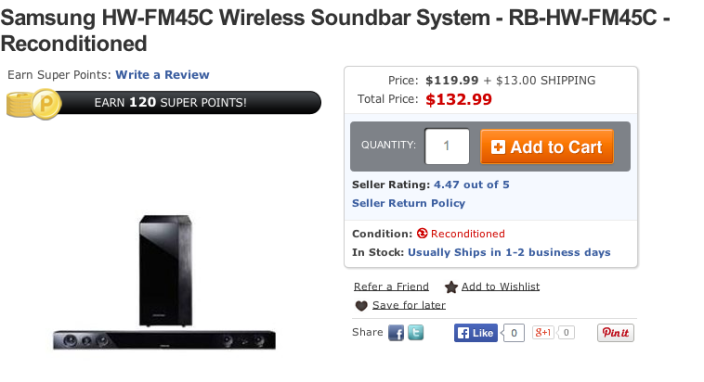 Samsung HW-FM45C 280W soundbar and wireless subwoofer-sale-02