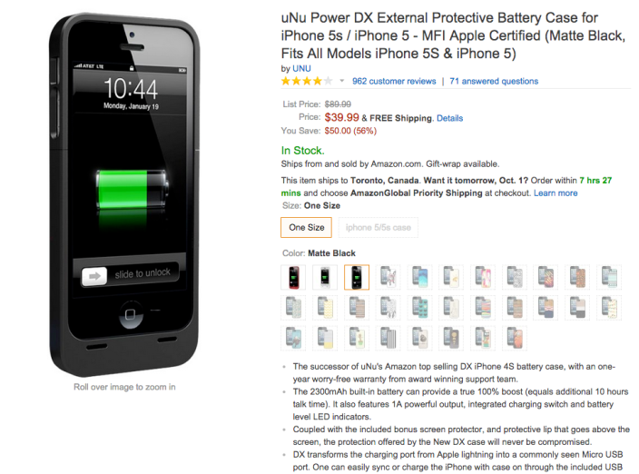 uNu Power DX external protective battery case for iPhone 5:5s in black, red or white-sale-01