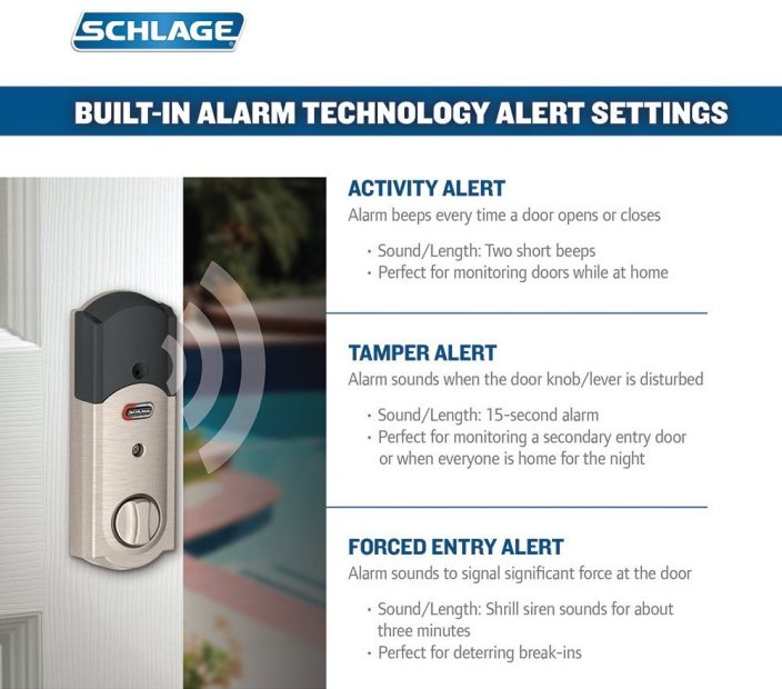 Schlage Connect Camelot Touchscreen Deadbolt with Built-In Alarm in Satin Nickel-BE469NXCAM619-sale-02