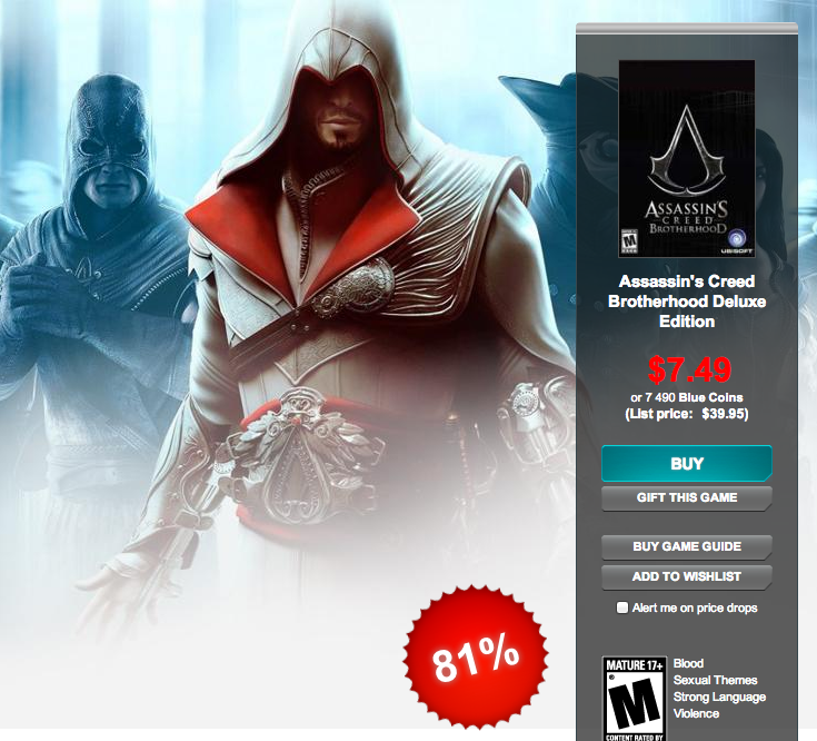 Up to 83 off Assassin's Creed Titles for Mac Brotherhood Deluxe Edition 7.49, Assassin's