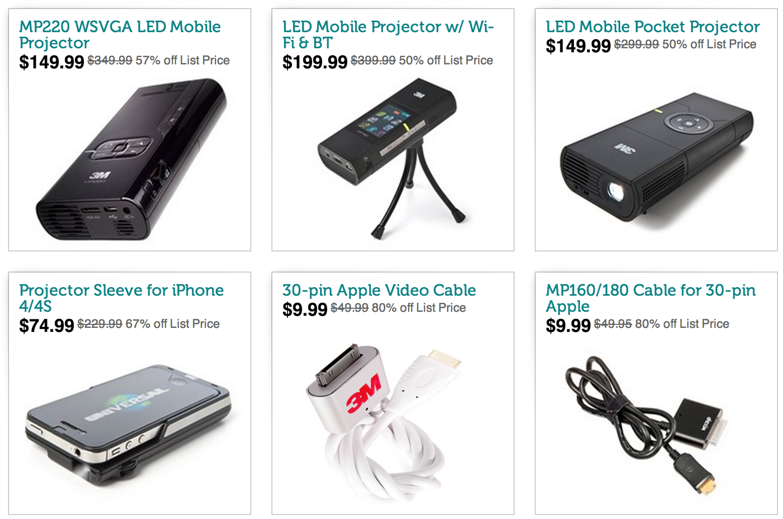 3M Projector Sleeve for iPhone 4/4S 80/ LED Mobile Projector 155 shipped