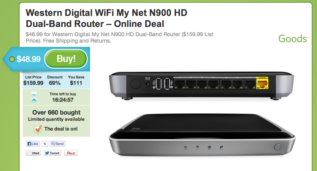 Western Digital My Net N900 HD dual band wireless router: $49 shipped ...