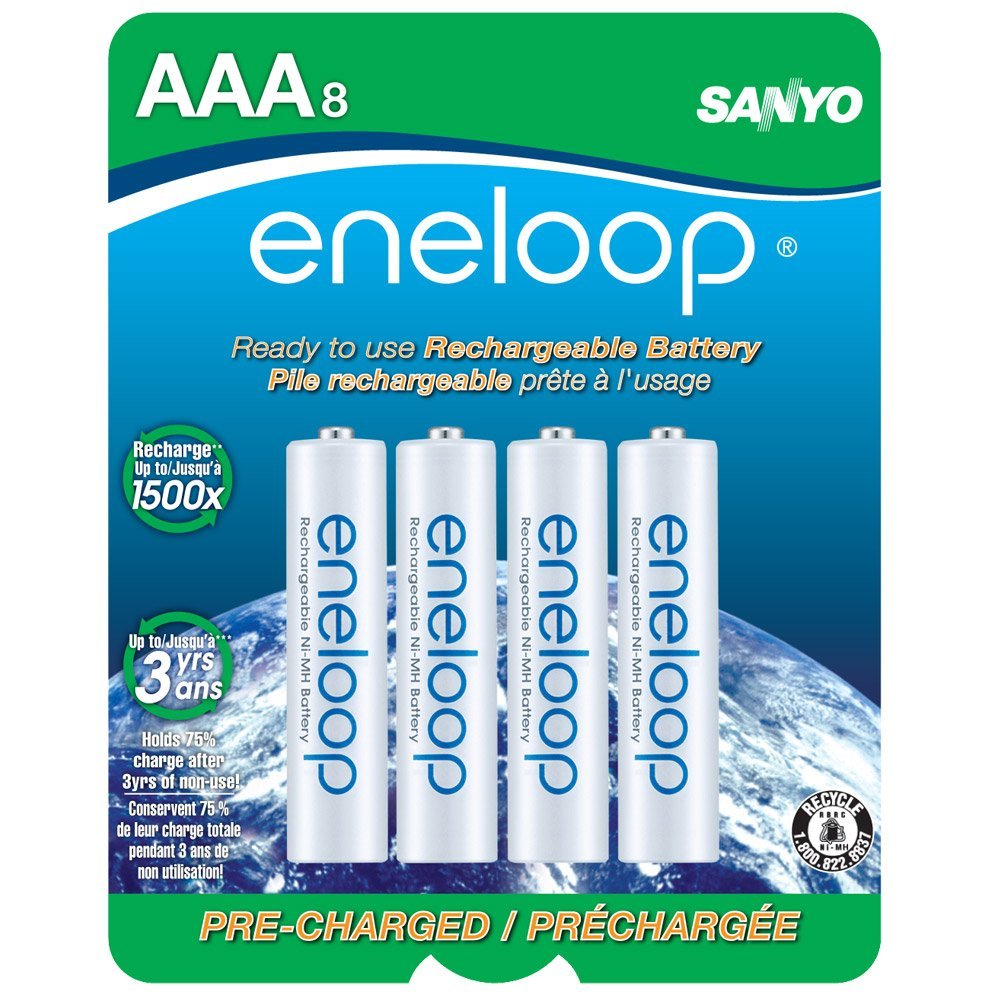 Sanyo Eneloop AAA precharged rechargeable batteries 8pack 16, 4pack 8