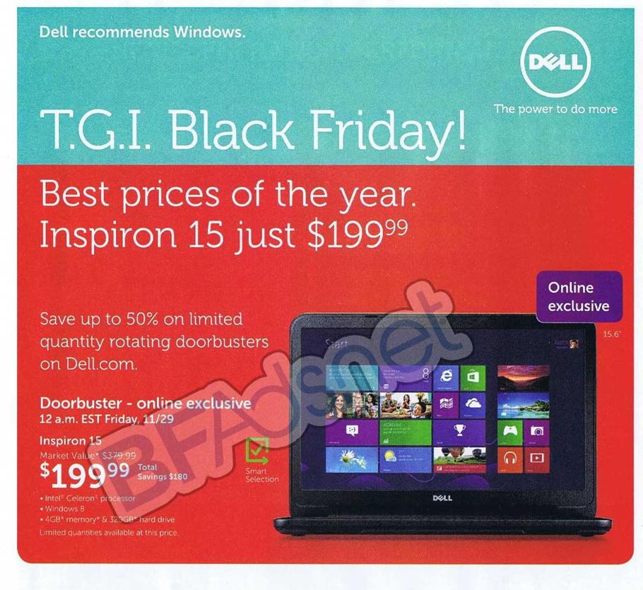 Leaked Dell Black Friday Ad Windows 8 laptops, monitors, HDTVs, memory