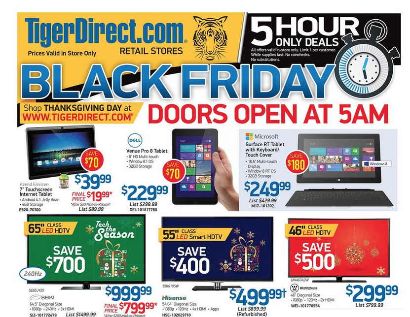 TigerDirect's Black Friday ad leaked HD TVs, headphones, PCs, gaming