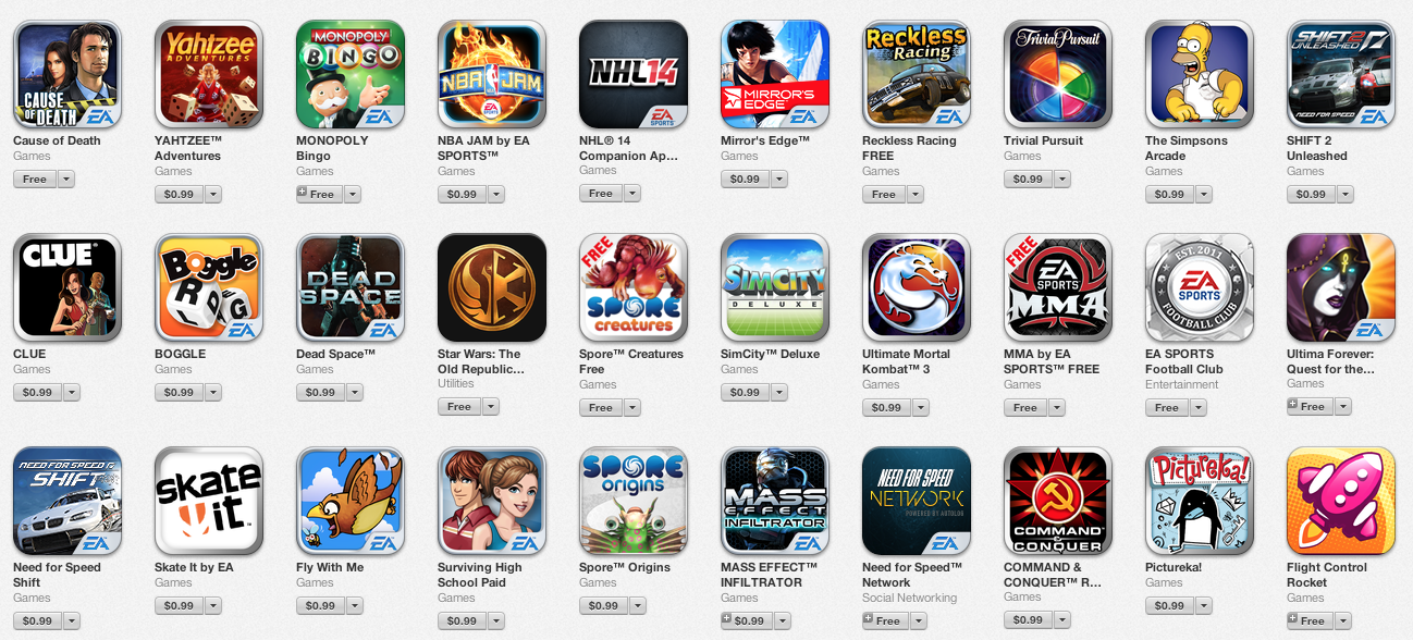 Game/App Deals Up to 90 off 50+ EA iOS games 1 each, 75 off Civ V