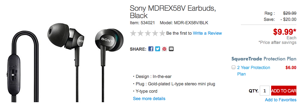 staples sony earbuds