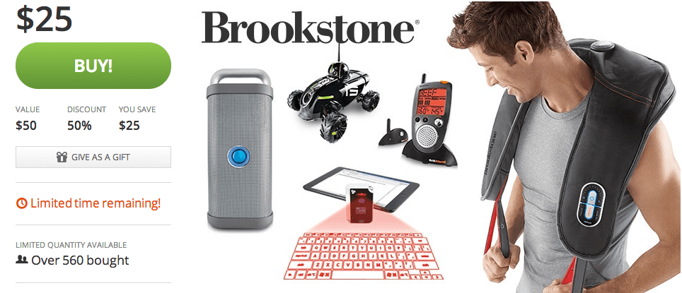 50 of Brookstone credit for 25 online and in store