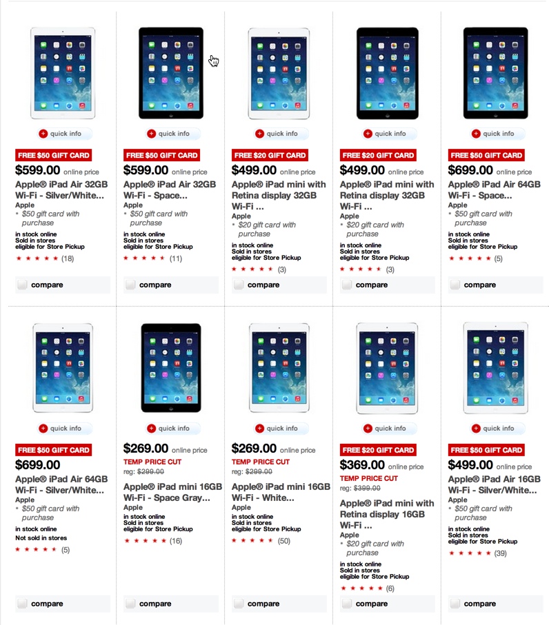 iPad Deals: iPad Air 64GB WiFi $580 (Reg. $699), free $50 Target gift ...