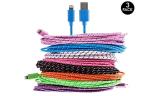 3-Pack 10-Ft Nylon Braided USB Charge:Sync Cable for iPhone 5:5S:5C, iPhone 4:4S, or Micro USB Devices (Choice of 8 Colors) - Compatible With The Latest OS