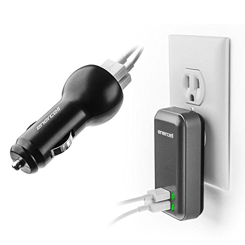 Enercell Dual-USB 3.1A Power Bundle Auto Charger + USB Travel Wall Charger:  $6 shipped