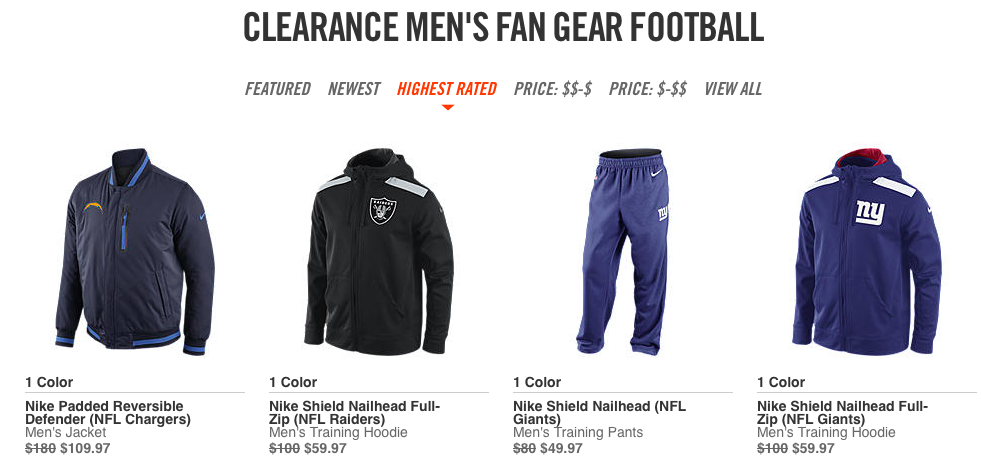 NFL/MLB fan gear, sports apparel 