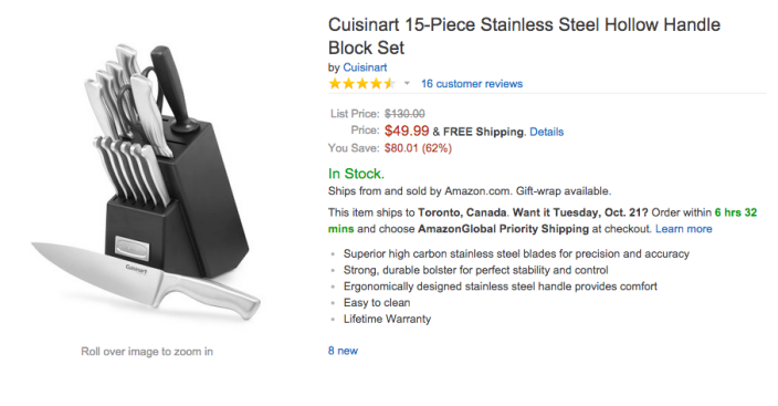 Cuisinart 15-Piece Stainless Steel Hollow Handle Block Knife Set-sale-02