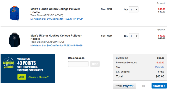 Two college hoodies for $40 shipped (orig. $40 each), choose from ...