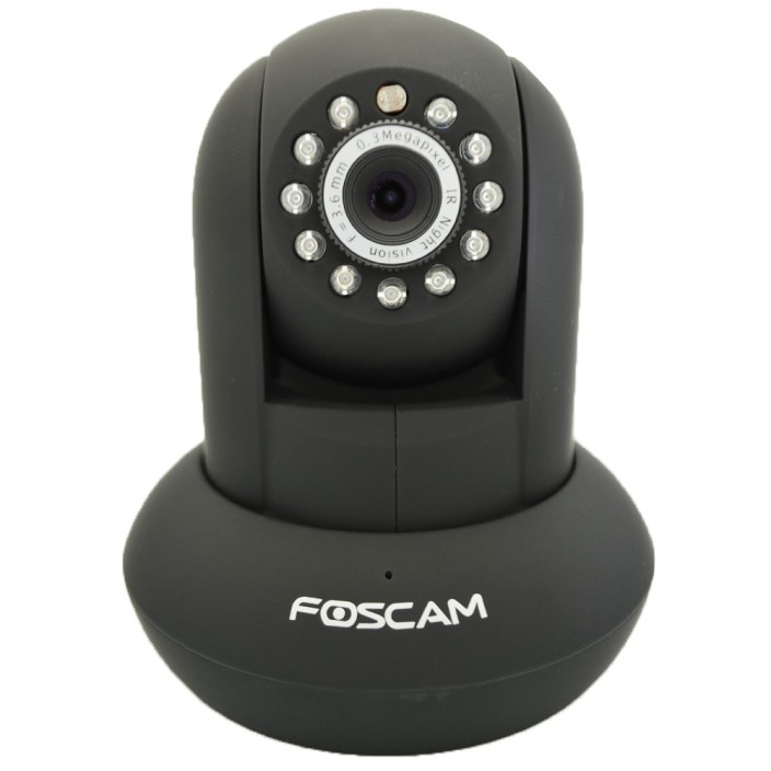 Foscam FI9821W V2 Megapixel HD 1280 x 720p H.264 Wireless:Wired Pan:Tilt IP Camera with IR-Cut Filter - 26ft Night Vision and 2.8mm Lens (70° Viewing Angle) - Black