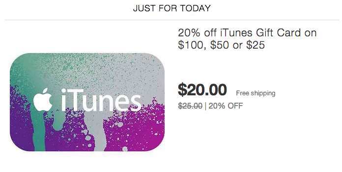 EXPIRED) Target: Buy 1 iTunes Gift Card & Get 20% Off 2nd iTunes Gift Card  (i.e. 10% Discount) - Gift Cards Galore