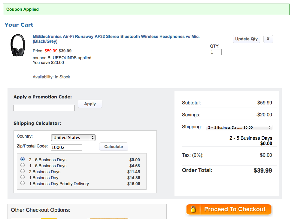 MEElectronics AirFi Runaway AF32 Stereo Bluetooth Wireless Headphones