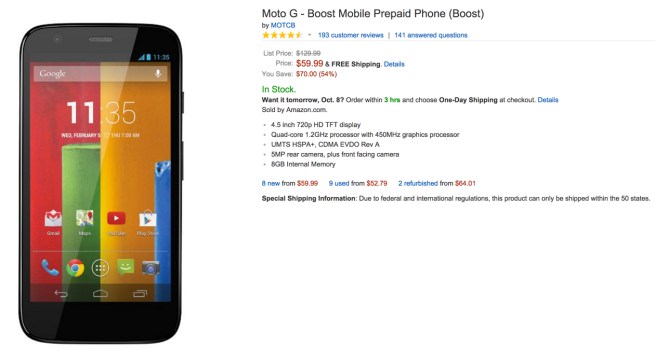 Moto G - Boost Mobile Prepaid Phone