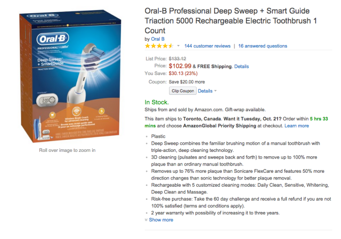 Oral-B Professional Deep Sweep + Smart Guide Triaction 5000 Rechargeable Electric Toothbrush 1 Count-sale-02